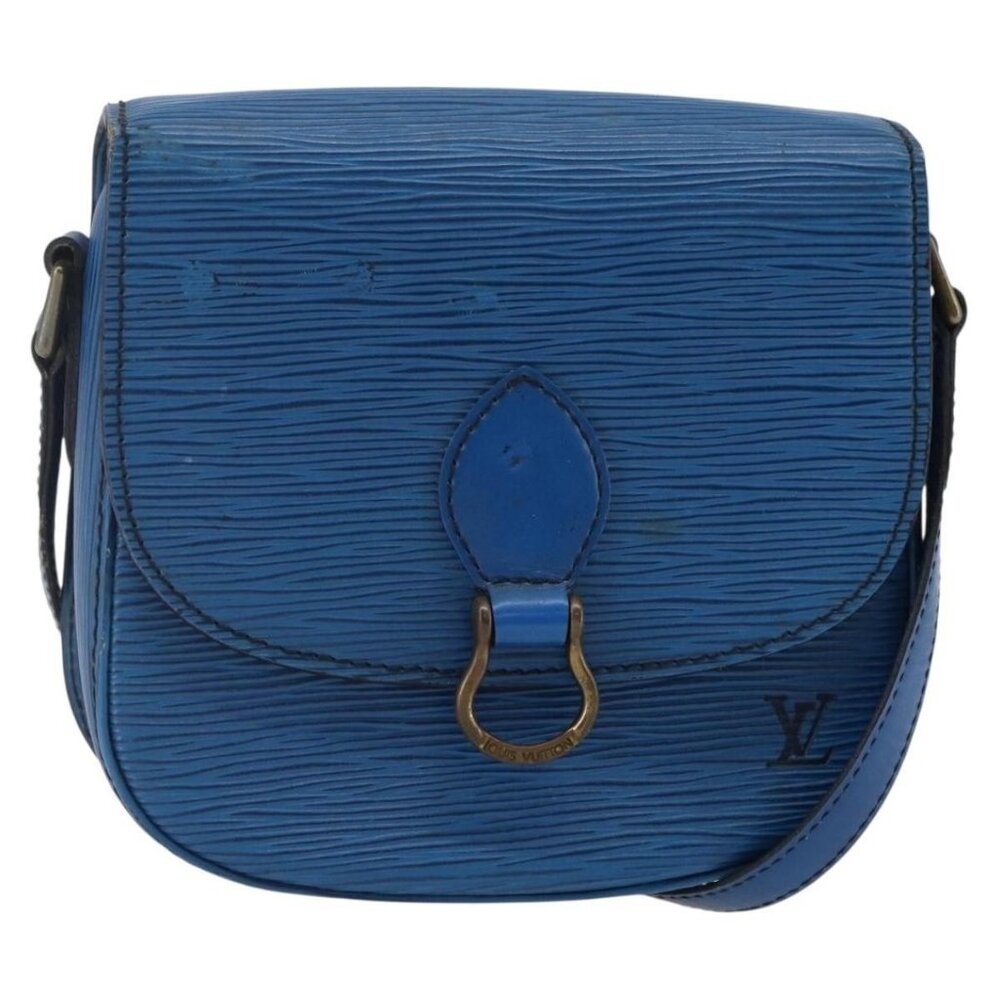 Authentic LOUIS VUITTON Epi Saint Cloud PM Shoulder Bag Blue M52195 LV